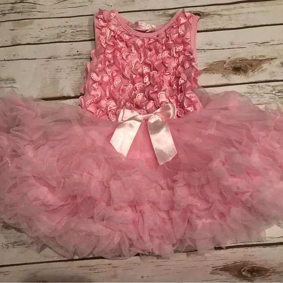 popatu pink dress Popatu Little Girl's Pink Tulle Dress, 3